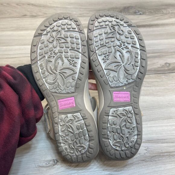 Skechers Reggae Slim Takes Two Sandals Size 11 Taupe Elastic Straps - Picture 7 of 10